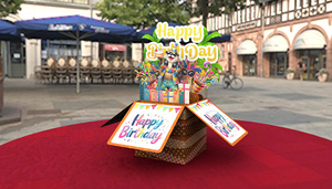 Happy birthday3D Pop-Up Rectangle Birthday Card 2-color Digital Printing Matte Varnishing European <b>Handmade</b> <b>Paper</b> Greeting Card - Product Image 2