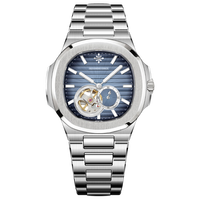 Montre sport automatique mécanique pour homme Alexander Ferros 6312S/05, cadran en cristal saphir, boîtier en acier inoxydable, fermoir papillon, 5 BAR
