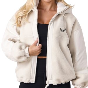 Veste Sherpa neutre pour femme, entièrement zippée, à capuche, en polaire douce et moelleuse, manteau d'hiver confortable, décontracté et tendance, pour superposer - Product Image 3