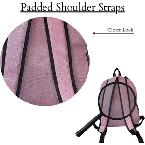 Pink <b>Glitter</b> Backpack with Mesh Side Pockets and Zippered Main Compartment Lightweight Daily Use School Travel <b>Bag</b> - Product Image 5