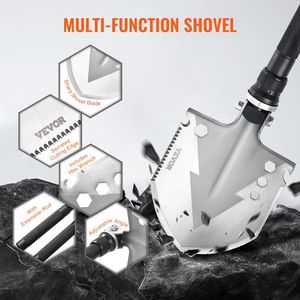 Strumento da campeggio multiutensile portatile compatto 11 in 1 per la pala di sopravvivenza - Product Image 4
