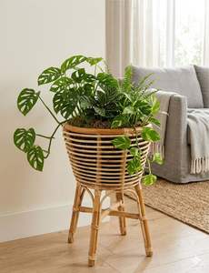 Cesta redonda de ratán, florero artesanal, 4 unidades - Product Image 4