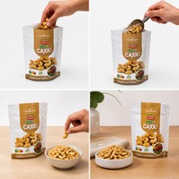 Sachets refermables numériques personnalisés pour noix de cajou, noix mélangées et autres aliments enrobés, avec impression sur mesure