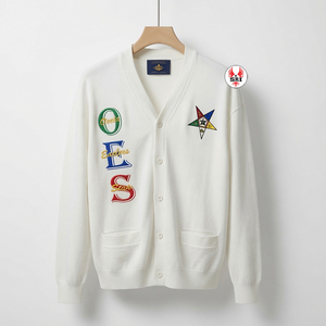 เสื้อคาร์ดิแกนแบบวาร์ซิตี้ OES แบบสั่งทำพิเศษ |   เสื้อแจ็คเก็ตไหมพรมติดกระดุมแบบสเวตเตอร์ของออร์เดอร์ออฟเดอะอีสเทิร์นสตาร์ - Product Image 1