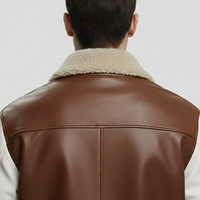 Vestes en cuir véritable pour hommes, en peau d'agneau véritable cirée, noires, à capuche, style bomber, avec capuche amovible, veste d'hiver pour hommes