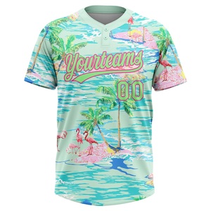 Camiseta de Béisbol Tropical Personalizada con Estampado Sublimado de Flamencos, Cuello en V, Manga Corta, Unisex, Ropa Deportiva de Verano para Adultos, Yourteams 00 - Product Image 2
