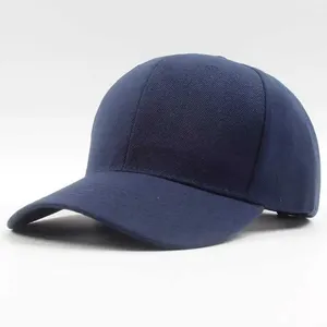 Unisex Navy <b>Blue</b> 6-Panel Cotton Baseball Cap Adjustable Solid Color Casual Hat for Adults Four Seasons Wear - Product Image 1