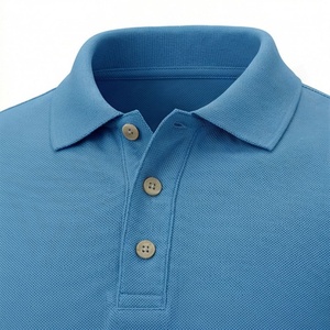 Polo en piqué de coton uni pour homme, manches courtes, coupe classique, tissu respirant, style décontracté, bleu - Product Image 4