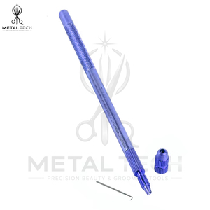 Lot de porte-aiguilles métalliques violets pour ventilation, aiguilles micro-crochets en acier, outil professionnel pour extensions capillaires et perruques en dentelle - Product Image 5