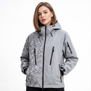 Blouson Softshell Unisexe Whiteaura International à Capuche Imperméable avec Fermeture Éclair Coupe-Vent Extérieur Coupe Droite Entièrement Zippé - Product Image 2
