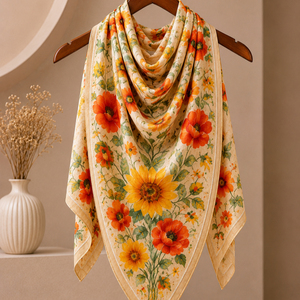 Elegant Floral Printed Women Hijab Scarf Soft Viscose Shawl Lightweight Fashion Long <b>Head</b> Cover <b>Wrap</b> Scarf - Product Image 1