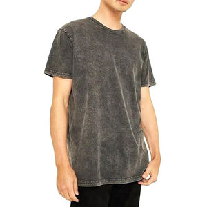 เสื้อยืดผู้ชายสีพื้นคุณภาพดีที่สุด เสื้อยืดโอเวอร์ไซส์แบบเรียบ ล้างสีแบบแอซิดวอช - Product Image 5