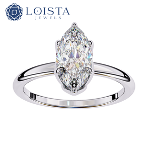 Loista Jewels IGI Certified Lab Grown Marquise Cut Solitaire Engagement <b>Ring</b> Gold 4 Prong Basket Setting Luxury Women's Jewelry - Product Image 2