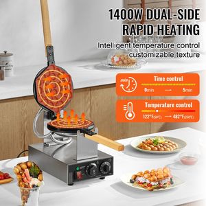 Macchina Professionale per Waffle a Bolle 1400W in Acciaio Inox Antiaderente, Rotazione a 180 Gradi, per Pancake e Puff di Uova - Product Image 6