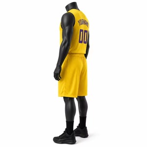 Tenue de sport d'extérieur personnalisée pour le basketball : Maillot et short respirants à sublimation, séchage rapide, pour jeunes et adultes, vente en gros - Product Image 3