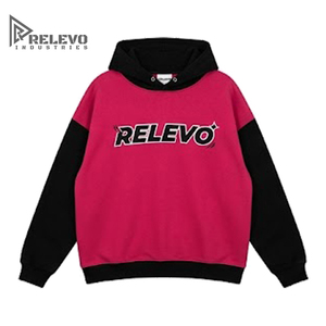 Vente en gros de sweats à capuche pour hommes en molleton 100% coton épais et écologique, gris foncé avec manches bleu roi et poche kangourou - Product Image 1