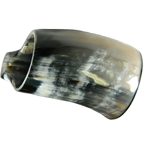 Mug à boire en corne de buffle de haute qualité, style Viking, avec poignée et base en bois, pour bière ou vin - Product Image 2