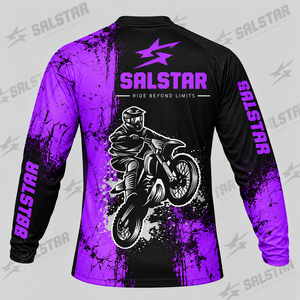 Ensemble maillot et pantalon de motocross personnalisé par sublimation, violet, équipement de course moto, vêtements de motocross, vêtements de sport OEM/ODM - Product Image 4