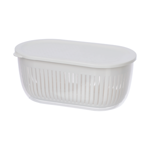 Halo Brand PP Plastic Double Layer Flexible Eco-Friendly Colander Fruit Vegetable <b>Storage</b> Container Lid Dishwasher <b>Freezer</b> Safe - Product Image 3