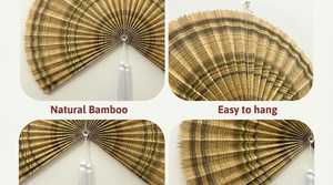 Handmade Bamboo <b>Wall</b> <b>Fan</b> Boho Woven Decor Natural Rattan Art Eco Friendly <b>Wall</b> Hanging OEM Supplier Vietnam - Product Image 3