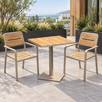 Meubles d'extérieur OEM ODM, économiseurs d'espace, résistants à la rouille, en aluminium WPC, table et chaises de salle à manger, imperméables, meubles de jardin