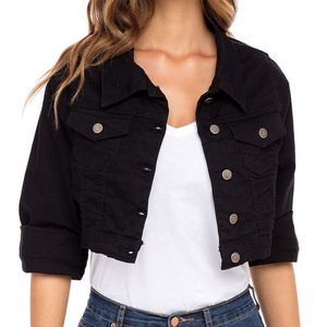 2026 Women Solid green Color Oversize Denim Jacket High Quality Cotton Fabric <b>Stand</b> Collar Street Style Denim Jacket For Ladies - Product Image 1