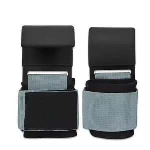 Correas de Muñeca Ajustables de Nailon con Cierre de Gancho y Bucle para Levantamiento de Pesas, Uso en Gimnasio, Diseño Unisex en Negro y Azul - Product Image 2
