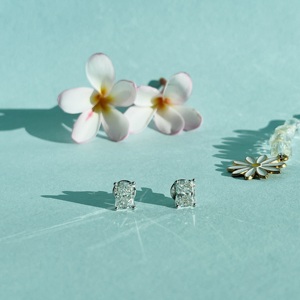 1.25 Carat Round Cut Diamond <b>Stud</b> <b>Earrings</b> Lab Grown 9k Rose Gold D Color IGI Certified Classic Unisex Jewelry - Product Image 3