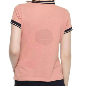 Camiseta Polo Elegante para Mujer con Tela Ligera, Ajuste Elástico Cómodo, Mangas Cortas y Diseño Casual Elegante para Cualquier Ocasión - Product Image 4
