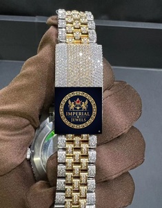 Montre mécanique Imperial Jewels en moissanite et acier inoxydable, cadran en verre, bracelet en acier inoxydable, résistance à l'eau 10 bars, unisexe - Product Image 2