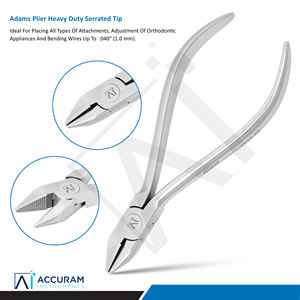 Alicates Accuram Adams de Alta Resistencia con Punta Serrada, Alicates Ortodónticos de 12.5 cm, Acero Inoxidable, Herramienta Manual para Doblar Alambres Quirúrgicos Dentales, CE - Product Image 1