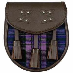 Sporran de Cuero de Alta Calidad con Cinturón de Cadena, Diseño Tartán Escocés, Estilo Semi-Vestido, Personalizable OEM ODM - Product Image 1