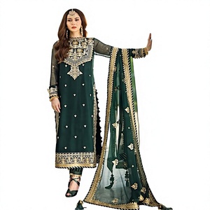 Vestido Pakistaní de Diseño Personalizado, Ropa de Fiesta y para Exteriores, Transpirable, Venta al por Mayor, Vestido Étnico Informal para Mujer, 3 Piezas Cosidas - Product Image 1