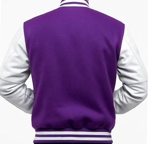 เสื้อแจ็คเก็ตวาร์ซิตี้แฟชั่นผู้ชาย ทรงสลิมฟิต สไตล์ลำลอง แจ็คเก็ตเบสบอล แจ็คเก็ตเลตเตอร์แมน ผ้าขนสัตว์ - Product Image 4