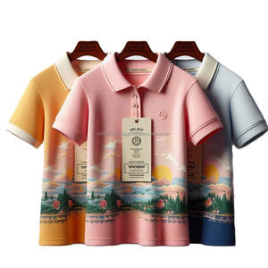 Camisetas de polo de verano estampadas de diseñador para chicas, ropa de calle informal de algodón de punto de manga corta cómoda de Bangladesh - Product Image 6