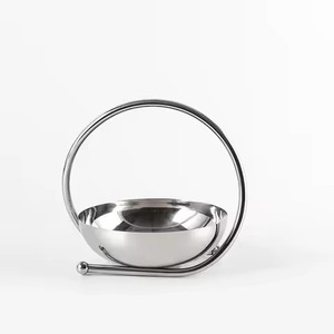 Decorative Eco-Friendly Stainless Steel Serving Bowl Lightweight Golden Leaf Accents Handmade <b>Mirror</b> Polished Classic Design - Product Image 3
