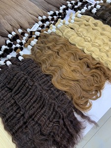 Precio al por mayor Extensiones de cabello a granel Fuerte y sin enredos Double Drown 100 gramos Todos los colores 28 pulgadas - Product Image 2