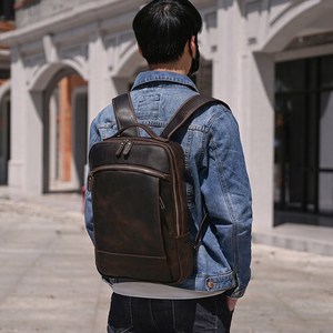 Mochila de Cuero Genuino Personalizada, Impermeable, para Viajes, Portátil, de Lujo, para Negocios, para la Escuela, LBK-0107 - Product Image 3