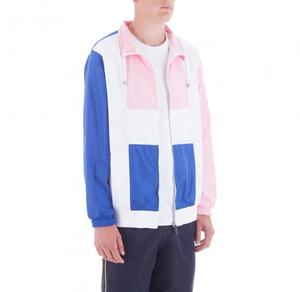 เสื้อกันลมสำหรับผู้ชายเสื้อแนวสตรีทแบบสปอร์ตสีตัดกันทรงสปอร์ตสำหรับใส่โลโก้ได้ตามต้องการ - Product Image 3