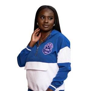 Zeta Phi Beta Blue Tracksuit Women Greek Letter Embroidered Two Piece Set Casual Athletic Streetwear - Product Image 2