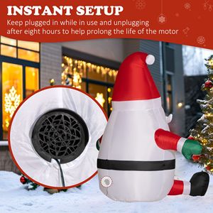 Babbo Natale Gonfiabile da 1,8 Metri con Luce Rotante per Decorazioni Esterne da Giardino - Product Image 6