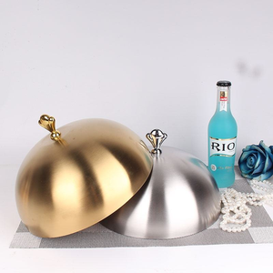 Nouveau design, vente en gros, couvercle alimentaire en acier inoxydable personnalisable avec logo, article de vaisselle pour hôtel et maison, couvercle de plat - Product Image 2