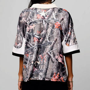 Wholesale Sublimation Camouflage American Football Jerseys Unisex Mesh Football <b>T</b>-<b>Shirt</b> Breathable Lightweight OEM Private Label - Product Image 3