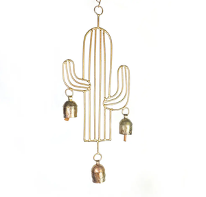 <b>Wire</b> Cactus Figure Wind Chime - Product Image 1