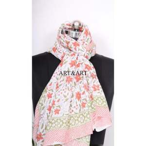 Tela de Algodón 100% Hecha a Mano al por Mayor, Precio Bajo, Estampado Floral a Bloque, Estilo Europeo Americano, Logotipo Personalizado, Playa, Parque - Product Image 4