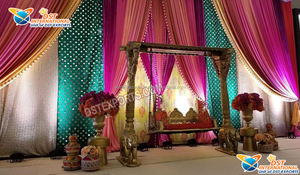 Prettiest Jhoola Seating for Bride Groom Best Wooden Bride Swing for <b>Mehndi</b> Stage Trending <b>Mehndi</b> Jhoola Swing <b>Decoration</b> - Product Image 5