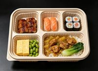 Boîtes jetables compostables en fibre de bambou robustes avec couvercles sécurisés, alternative au plastique pour les contenants alimentaires