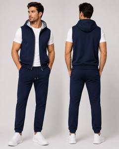 Conjunto de 2 Piezas para Hombre: Chaleco Reversible con Capucha y Pantalones Deportivos - Product Image 1