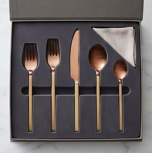 Juego de Cubiertos Modernos en Oro Rosa, Acabado Mate, Resistentes al Óxido, Cubertería Metálica para Bodas, Juego de Cuchara, Tenedor y Cuchillo - Product Image 5