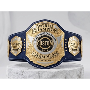 Ceinture de champion d'arts martiaux avec sangle en cuir PU durable et plaques dorées pour les tournois et les récompenses spéciales - Product Image 2